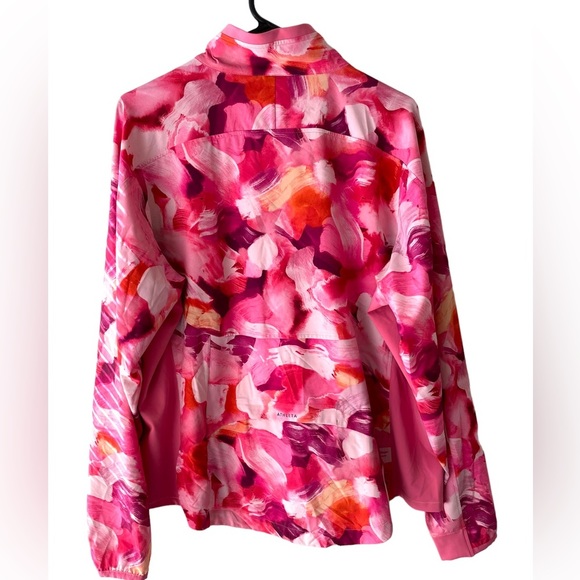 Athleta Full Zip Run with it Painted Energy Coral Plus Size Jacket - 1X - Picture 6 of 13